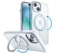 JETech Funda Anillo Giratorio 360 Grados para iPhone 15 6,1 Pulgadas Compatible con MagSafe, Carcasa Slim Antigolpes con Soporte & Porta Anillos (Azul)