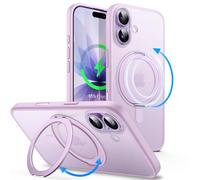 JETech Funda Anillo Giratorio 360 Grados para iPhone 17 6,3 Pulgadas con Botón Control Cámara, Compatible con MagSafe, Carcasa Slim Antigolpes con Soporte & Porta Anillos (Lavanda)