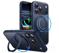 JETech Funda Anillo Giratorio 360 Grados para iPhone 17 Pro 6,3 Pulgadas con Botón Control Cámara, Compatible con MagSafe, Carcasa Slim Antigolpes con Soporte & Porta Anillos (Azul Oscuro)