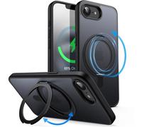 JETech Funda Anillo Giratorio 360 Grados para iPhone 17e (2026) / iPhone 16e Compatible con MagSafe, Carcasa Slim Antigolpes con Soporte & Porta Anillos, Pantalla de 6,1 Pulgadas (Negro)
