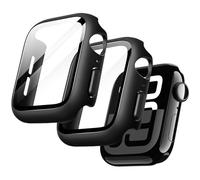 JETech Funda con Protector de Pantalla para Apple Watch Series 11/10 42mm, Carcasa General Protectora, Cristal Vidrio Templado Incorporado Alta Sensibilidad, 2 Unidades (Negro)
