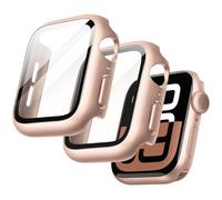 JETech Funda con Protector de Pantalla para Apple Watch Series 11/10 46mm, Carcasa General Protectora, Cristal Vidrio Templado Incorporado Alta Sensibilidad, 2 Unidades (Oro Rosa)