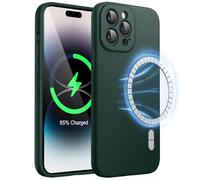 JETech Funda de Silicona Magnética para iPhone 14 Pro, Verde Noche | Compatible con MagSafe, Tacto Suave Sedoso, Protección Lente Cámara Completa, Carcasa con Absorción de Impactos