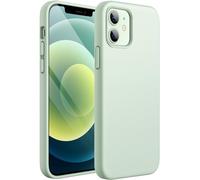 JETech Funda de Silicona para iPhone 12/12 Pro, Verde Claro | Tacto Suave Sedoso, Carcasa Protección Antigolpes, Resistente a Arañazos, Forro de Microfibra