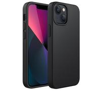 JETech Funda de Silicona para iPhone 13, Negro | Tacto Suave Sedoso, Protección Antigolpes, Resistente a Arañazos, Forro de Microfibra