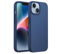 JETech Funda Silicona para iPhone 14 6,1 Pulgadas, Protectora de Cuerpo Completo con Tacto Suave y Sedoso, Antigolpes Carcasa con Forro de Microfibra (Azul Cobalto)