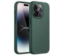 JETech Funda de Silicona para iPhone 14 Pro 6,1 Pulgadas, Funda Protectora de Cuerpo Entero Suave al Tacto Sedosa, a Prueba de Golpes con Forro de Microfibra (Verde Norte)