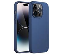 Funda de silicona JETech para iPhone 14 Pro de 6,1 pulgadas, suave al tacto, protectora integral, antigolpes y con forro de microfibra (azul coba