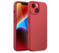 JETech Funda Silicona para iPhone 14 6,1 Pulgadas, Protectora de Cuerpo Completo con Tacto Suave y Sedoso, Antigolpes Carcasa con Forro de Microfibra (Rojo)