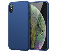 JETech Funda de Silicona para iPhone XS and iPhone X, Azul Cobalto | Tacto Suave Sedoso, Protección Antigolpes, Resistente a Arañazos, Forro de Microfibra
