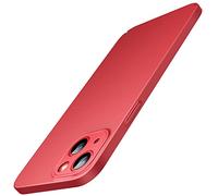 JETech Funda Fina Mejorada (0,85 mm Grosor) para iPhone 13 6,1 Pulgadas, Cubierta Lente Cámara Protección Completa, Ultrafina Ligera Carcasa Mate PC Duro, Carga Inalámbrica (Rojo)