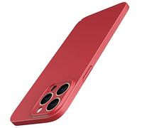 JETech Funda Fina Mejorada (0,85 mm Grosor) para iPhone 13 Pro 6,1 Pulgadas, Cubierta Lente Cámara Protección Completa, Ultrafina Ligera Carcasa Mate PC Duro, Carga Inalámbrica (Rojo)
