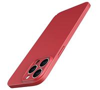 JETech Funda Fina Mejorada (0,85 mm Grosor) para iPhone 14 Pro 6,1 Pulgadas, Cubierta Lente Cámara Protección Completa, Ultrafina Ligera Carcasa Mate PC Duro, Carga Inalámbrica (Rojo)