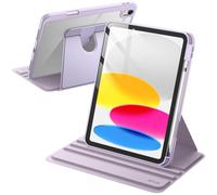 JETech Funda Giratoria para iPad (A16) 11.ª/10.ª Generación (2025/2022) con Soporte para Pencil, Carcasa Soporte Rotación de 360 Grados Protectora Respaldo Clara (Púrpura Claro)