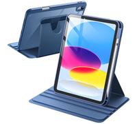 JETech Funda Giratoria para iPad (A16) 11.ª/10.ª Generación (2025/2022) con Soporte para Pencil, Carcasa Soporte Rotación de 360 Grados Protectora Respaldo Clara (Marino)