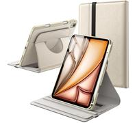 JETech Funda Giratoria para iPad Air 11 Pulgadas M4/M3/M2 (2026/2025/2024), iPad Air 5/4 (2022/2020 5.ª/4.ª 10,9 Pulgadas) con Soporte para Pencil, Carcasa Cuero PU Rotación (Blanco Estrella)
