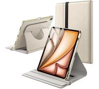 JETech Funda Giratoria para iPad Air 13" M4/M3/M2, Blanco Estrella