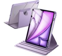 JETech Funda Giratoria para iPad Air 13 Pulgadas M4/M3/M2 (2026/2025/2024) con Soporte para Pencil, Carcasa Soporte Rotación de 360 Grados Protectora Respaldo Clara (Púrpura)