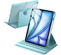 JETech Funda Giratoria para iPad Air 13 Pulgadas M4/M3/M2 (2026/2025/2024) con Soporte para Pencil, Carcasa Soporte Rotación de 360 Grados Protectora Respaldo Clara (Azul)