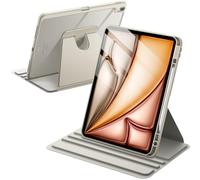 JETech Funda Giratoria para iPad Air 13 Pulgadas M4/M3/M2 (2026/2025/2024) con Soporte para Pencil, Carcasa Soporte Rotación de 360 Grados Protectora Respaldo Clara (Blanco Estrella)