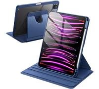 JETech Funda Giratoria para iPad Pro 11 Pulgadas 2022/2021 (4.ª/3.ª Gen) con Soporte para Pencil, Carcasa Soporte Rotación de 360 Grados Protectora Respaldo Clara (Marino)