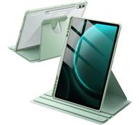 JETech Funda Giratoria para Samsung Galaxy Tab S10+/S9 FE+/S9+ 12,4", Menta | Para 2024/2023 Modelo, Soporte Giratorio 360°, Diseño con Carcasa Trasera Transparente, con S Pen Soporte