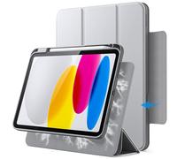 JETech Funda Magnética Desmontable para iPad (A16) 11.ª/10.ª Generación (2025/2022) con Soporte para Pencil, Carcasa Clara Giratorio Extraíble, Soporte para Retrato/Paisaje (Plata)