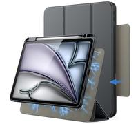 JETech Funda Magnética Desmontable para iPad Air 11 Pulgadas M3/M2 (2025/2024), iPad Air 5.ª/4.ª con Soporte para Pencil, Carcasa Giratorio Extraíble, Soporte Retrato/Paisaje (Gris Espacial)