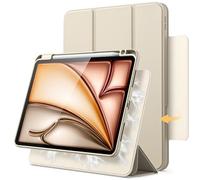 JETech Funda Magnética Desmontable para iPad Air 11 Pulgadas M3/M2 (2025/2024), iPad Air 5.ª/4.ª con Soporte para Pencil, Carcasa Giratorio Extraíble, Soporte Retrato/Paisaje (Blanco Estrella)