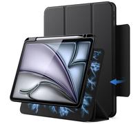 JETech Funda Magnética Desmontable para iPad Air 11 Pulgadas M4/M3/M2 (2026/2025/2024), iPad Air 5.ª/4.ª con Soporte para Pencil, Carcasa Giratorio Extraíble, Soporte Retrato/Paisaje (Negro)
