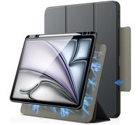 JETech Funda Magnética Desmontable para iPad Air 13 Pulgadas M3/M2 (2025/2024) con Soporte para Pencil, Carcasa Clara Giratorio Extraíble, Soporte para Retrato/Paisaje (Gris Espacial)