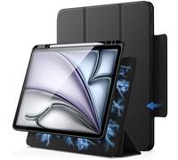 JETech Funda Magnética Desmontable para iPad Air 13 Pulgadas M4/M3/M2 (2026/2025/2024) con Soporte para Pencil, Carcasa Clara Giratorio Extraíble, Soporte para Retrato/Paisaje (Negro)