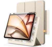 JETech Funda Magnética Desmontable para iPad Air 13 Pulgadas M4/M3/M2 (2026/2025/2024) con Soporte para Pencil, Carcasa Clara Giratorio Extraíble, Soporte para Retrato/Paisaje (Blanco Estrella)