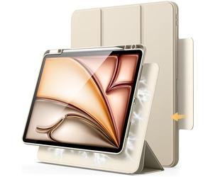 JETech Funda Magnética Desmontable para iPad Air 13 Pulgadas M4/M3/M2 (2026/2025/2024) con Soporte para Pencil, Carcasa Clara Giratorio Extraíble, Soporte para Retrato/Paisaje (Blanco Estrella)