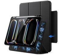 JETech Funda Magnética Desmontable para iPad Pro 11 Pulgadas M5/M4 (2025/2024) con Porta para Pencil, Carcasa Clara Giratorio Extraíble, Soporte para Retrato/Paisaje (Negro)