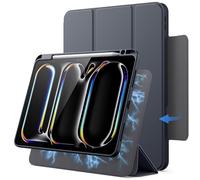 JETech Funda Magnética Desmontable para iPad Pro 11 Pulgadas M5/M4 (2025/2024) con Porta para Pencil, Carcasa Clara Giratorio Extraíble, Soporte para Retrato/Paisaje (Gris)