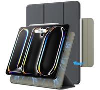 JETech Funda Magnética para iPad Pro 13 Pulgadas M5/M4 (2025/2024), Soporte Pencil Pro y Pencil (USB-C), Potente Magneto, Carcasa Slim Tríptica Tableta Soporte (Gris Espacial)