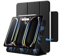 JETech Funda Magnética para iPad Pro 13 Pulgadas M5/M4 (2025/2024), Soporte Pencil Pro y Pencil (USB-C), Potente Magneto, Carcasa Slim Tríptica Tableta Soporte con Auto-Sueño/Estela (Negro)