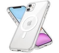 JETech Funda Magnética para iPhone 11 6,1 Pulgadas, Compatible con Carga Inalámbrica MagSafe, Carcasa Bumper Teléfono Antigolpes, Parte Trasera Transparente Anti-Arañazos (Transparente)