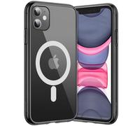 JETech Funda Magnética para iPhone 11 6,1 Pulgadas, Compatible con Carga Inalámbrica MagSafe, Carcasa Bumper Teléfono Antigolpes, Parte Trasera Transparente Anti-Arañazos (Negro)