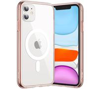 JETech Funda Magnética para iPhone 11 6,1 Pulgadas, Compatible con Carga Inalámbrica MagSafe, Carcasa Bumper Teléfono Antigolpes, Parte Trasera Transparente Anti-Arañazos (Oro Rosa)