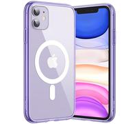 JETech Funda Magnética para iPhone 11 6,1 Pulgadas, Compatible con Carga Inalámbrica MagSafe, Carcasa Bumper Teléfono Antigolpes, Parte Trasera Transparente Anti-Arañazos (Morado Oscuro)