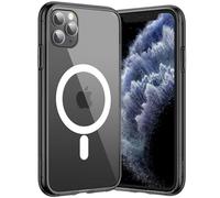 JETech Funda Magnética para iPhone 11 Pro 5,8 Pulgadas, Compatible con Carga Inalámbrica MagSafe, Carcasa Bumper Teléfono Antigolpes, Parte Trasera Transparente Anti-Arañazos (Negro)
