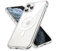 JETech Funda Magnética para iPhone 11 Pro 5,8 Pulgadas, Compatible con Carga Inalámbrica MagSafe, Carcasa Bumper Teléfono Antigolpes, Parte Trasera Transparente Anti-Arañazos (Transparente)