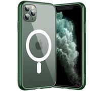 JETech Funda Magnética para iPhone 11 Pro MAX 6,5 Pulgadas, Compatible con Carga Inalámbrica MagSafe, Carcasa Bumper Teléfono Antigolpes, Parte Trasera Transparente Anti-Arañazos (Verde Alpino)