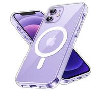 JETech Funda Magnética para iPhone 12/12 Pro 6,1 Pulgadas Compatible con MagSafe Carga Inalámbrica, Carcasa Antigolpes, Parte Trasera Transparente Anti-Arañazos (Transparente)