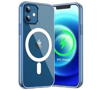JETech Funda Magnética para iPhone 12/12 Pro 6,1 Pulgadas Compatible con MagSafe Carga Inalámbrica, Carcasa Antigolpes, Parte Trasera Transparente Anti-Arañazos (Jean Indigo)