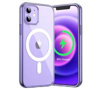 JETech Funda Magnética para iPhone 12 Mini 5,4 Pulgadas Compatible con MagSafe Carga Inalámbrica, Carcasa Antigolpes, Parte Trasera Transparente Anti-Arañazos (Morado Oscuro)