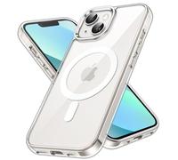 JETech Funda Magnética para iPhone 13 6,1 Pulgadas Compatible con MagSafe Carga Inalámbrica, Carcasa Antigolpes, Parte Trasera Transparente Anti-Arañazos (Transparente)