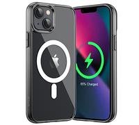 JETech Funda Magnética para iPhone 13 Mini 5,4 Pulgadas Compatible con MagSafe Carga Inalámbrica, Carcasa Antigolpes, Parte Trasera Transparente Anti-Arañazos (Negro)